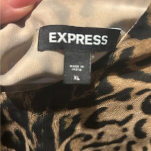 Express Leopard Print Top in Black and Tan